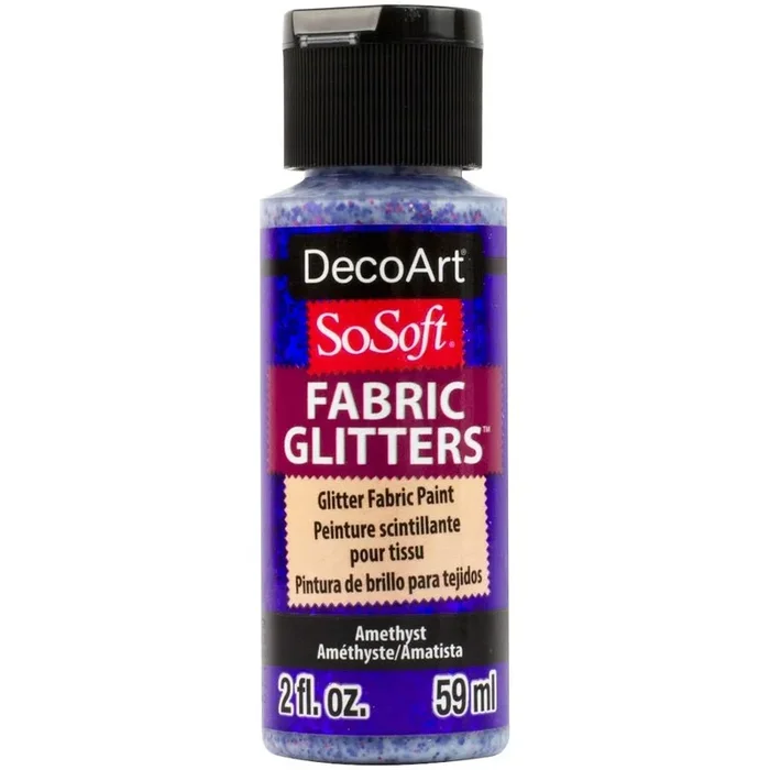 DecoArt SoSoft Glitter Fabric Acrylics 2 oz – Amethyst