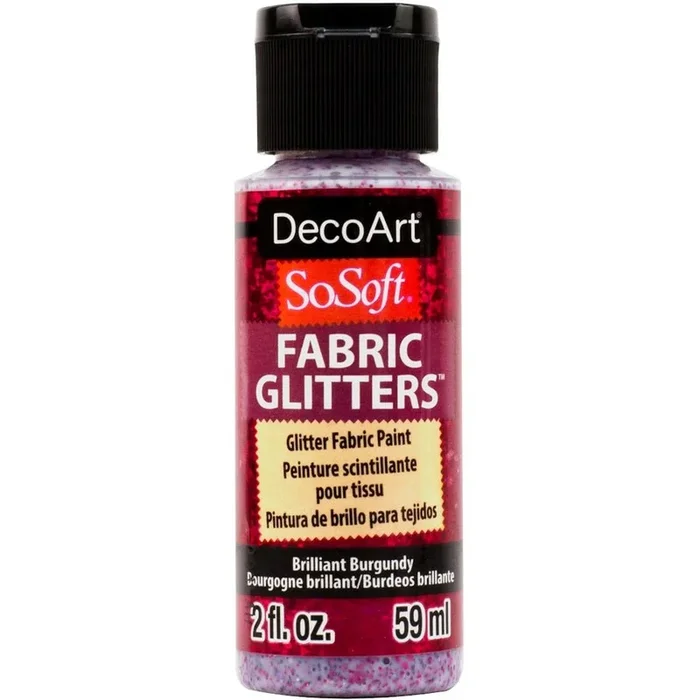 DecoArt SoSoft Glitter Fabric Acrylics 2 oz – Brilliant Burgundy