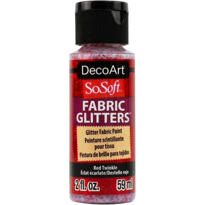 DecoArt SoSoft Glitter Fabric Acrylics 2 oz – Red Twinkle