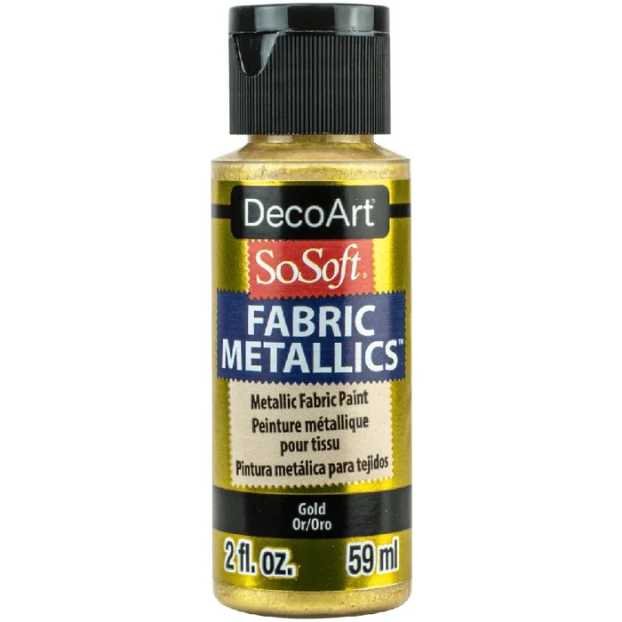 DecoArt SoSoft Metallic Fabric Acrylics 2 oz – Gold