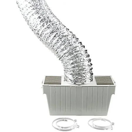 Deflecto Supurr-Flex Indoor Dryer Vent Lint Trap Kit, White, LTF