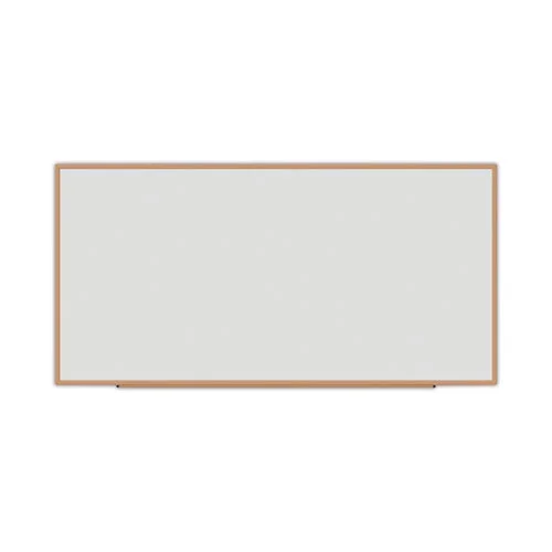 Deluxe Melamine Dry Erase Board, 96 X 48, Melamine White Surface, Oak Fiberboard Frame