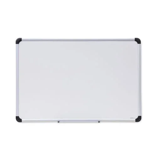 Deluxe Porcelain Magnetic Dry Erase Board, 36 X 24, White Surface, Silver/black Aluminum Frame