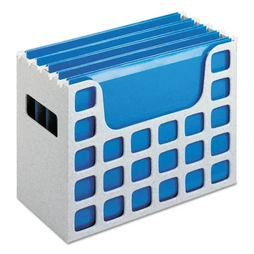 Desktop File With Hanging Folders, Letter Size, 6″ Long, Granite