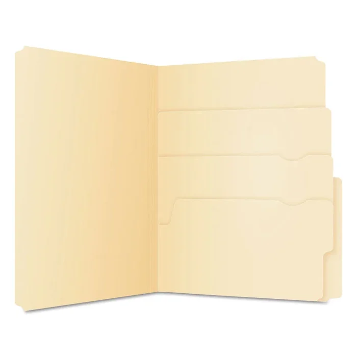 Divide It Up File Folder, 1/2-Cut Tabs: Assorted, Letter Size, 0.75″ Expansion, Manila, 24/Pack