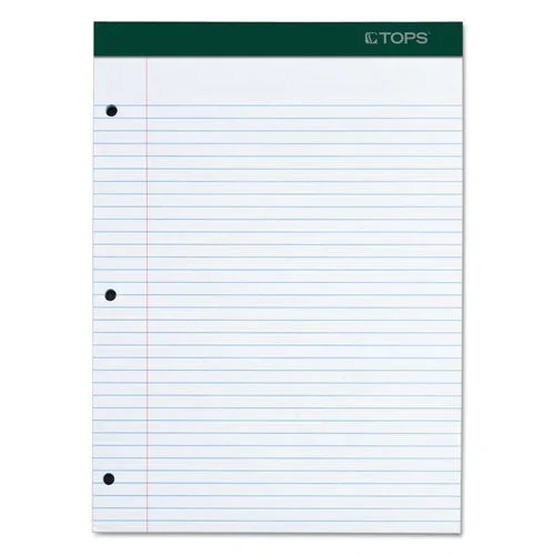 Double Docket Ruled Pads With Extra Sturdy Back, Medium/college Rule, 100 White 8.5 X 11.75 Sheets
