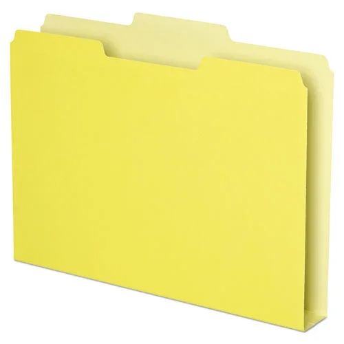 Double Stuff File Folders, 1/3-cut Tabs: Assorted, Letter Size, 1.5″ Expansion, Yellow, 50/pack