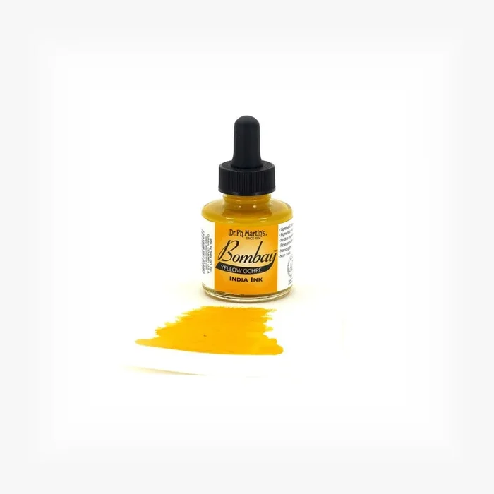 Dr. P.H. Martin Bombay India Ink 1oz – Yellow Ochre