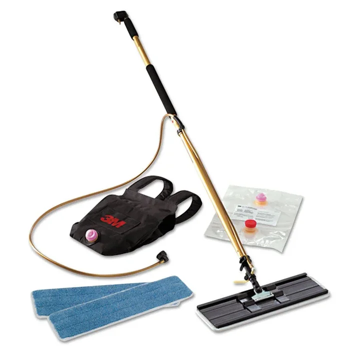 Easy Shine Applicator Kit, 18″ Wide White Microfiber Head, 43″ to 63″ Gold/Black Aluminum Handle