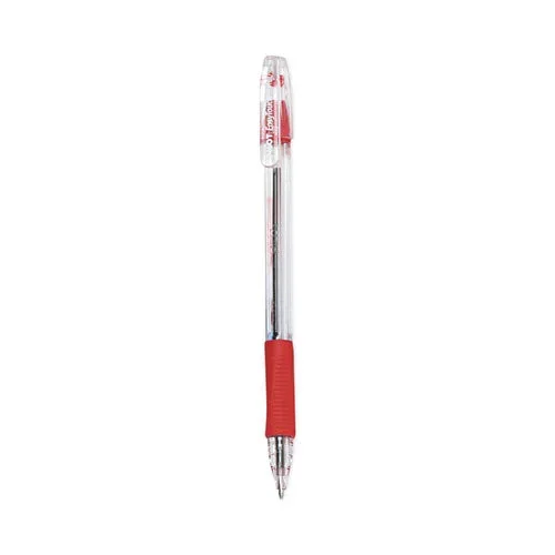 Easytouch Ballpoint Pen, Stick, Medium 1 Mm, Red Ink, Clear Barrel, Dozen