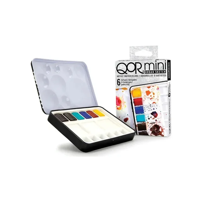 Ensemble de demi-casseroles aquarelle QoR Urban Sketch