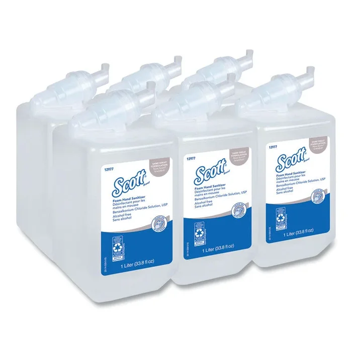 Essential Alcohol-Free Foam Hand Sanitizer, 1,000 mL Cassette, Unscented, 6/Carton