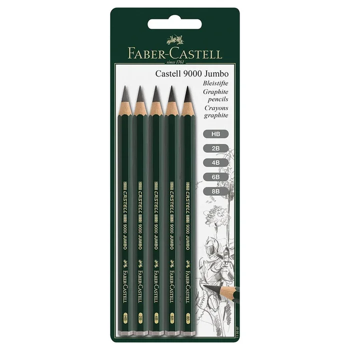Faber-Castell 9000 Jumbo Pencil Set of 5