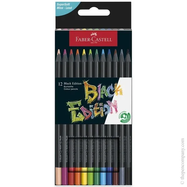 Faber-Castell Black Edition Colour Pencils – Pack of 12