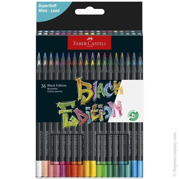 Faber-Castell Black Edition Colour Pencils – Pack of 36