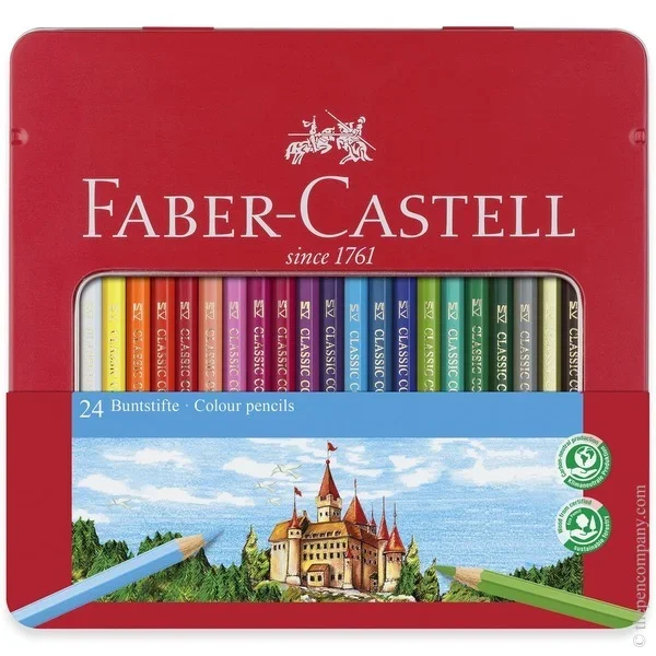 Faber-Castell Classic Colour Pencils Tin – Pack of 24