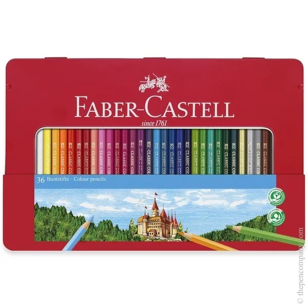 Faber-Castell Classic Colour Pencils Tin – Pack of 36