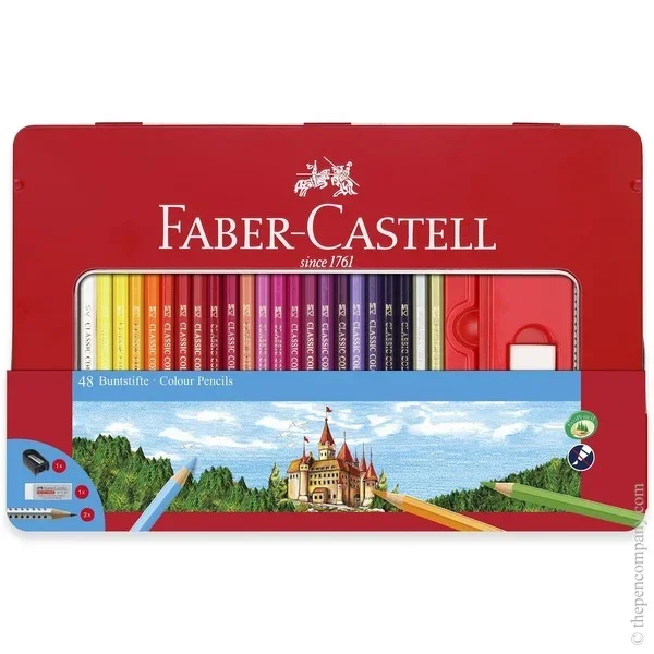 Faber-Castell Classic Colour Pencils Tin – Pack of 48