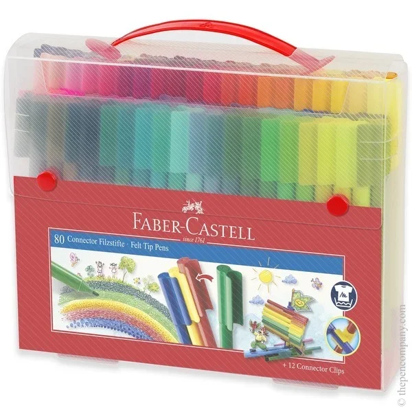 Faber-Castell Connector Felt Tip – Pack of 80