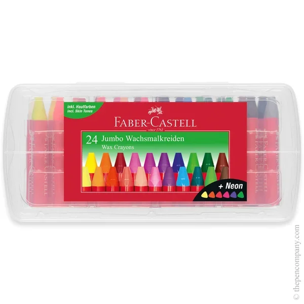Faber-Castell Jumbo Triangular Wax Crayon – Pack of 24