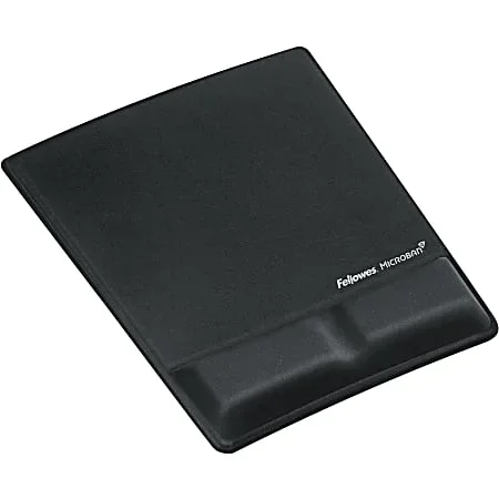 Fellowes Mouse Pad / Wrist Support with Microban® Protection – 0.9″ x 8.3″ x 9.9″ Dimension – Black – Memory Foam, Jersey Cover