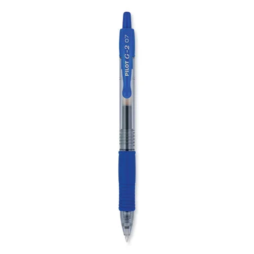 G2 Premium Gel Pen, Retractable, Fine 0.7 Mm, Blue Ink, Smoke Barrel, 2/pack