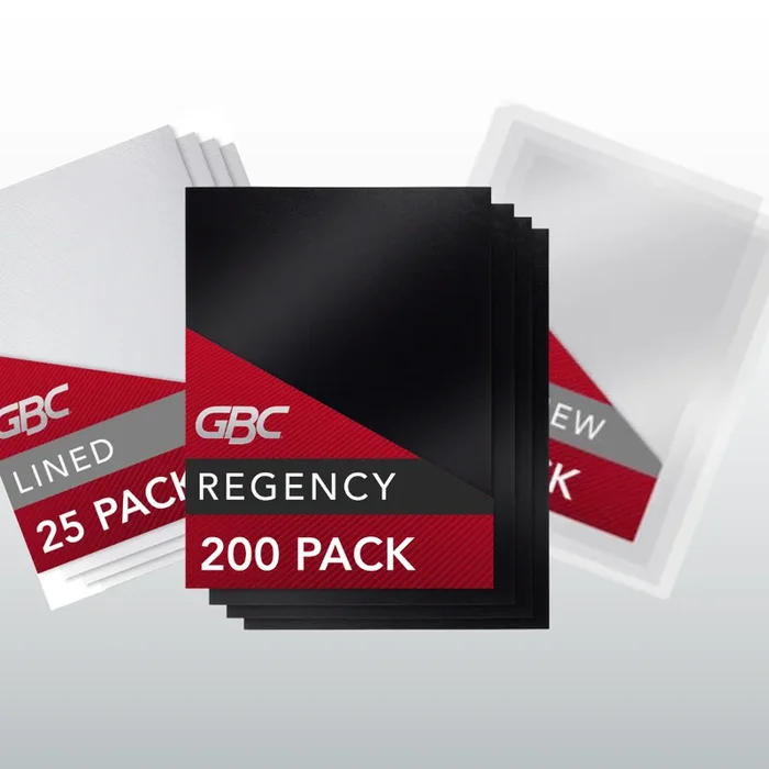 GBC Black Regency 8.5″ x 11″ Velobind Covers With Windows – 100 Sets
