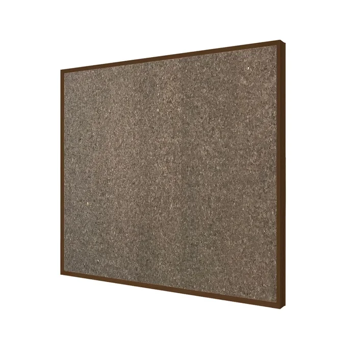 Ghent Chocolate Cork Bulletin Board w/ Modern Walnut Impression Frame, 3’H x 4’W