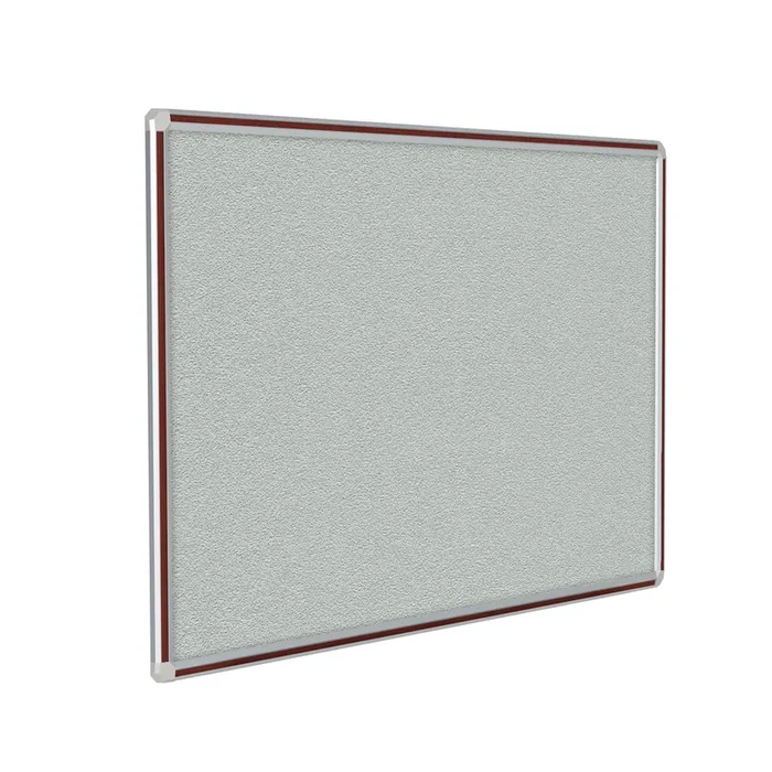 Ghent Vinyl Bulletin Board w/ DecoAurora Aluminum Frame, 4’H x 8’W, Mahogany