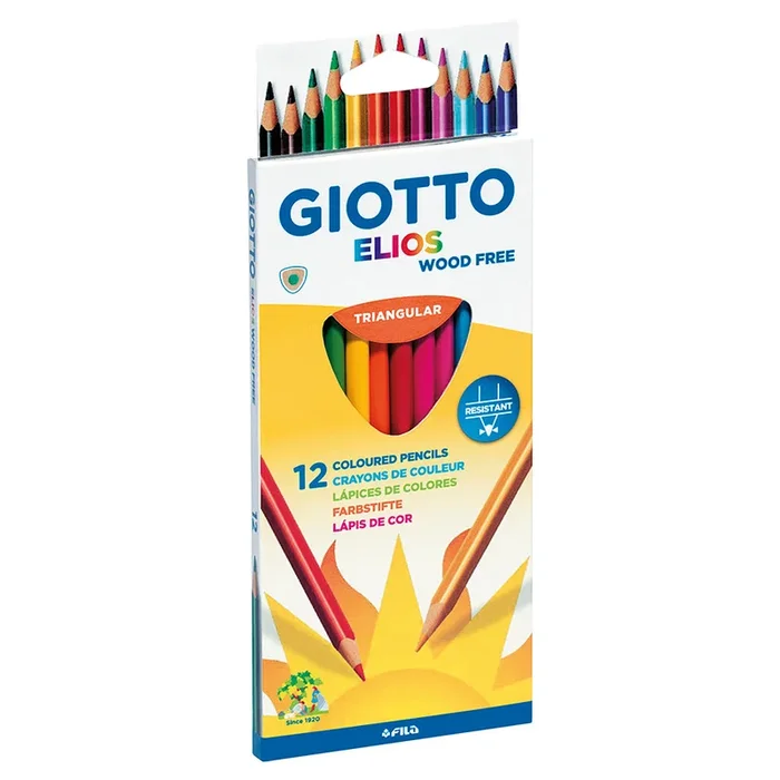 Giotto Elios Wood Free Colouring Pencils Set of 12