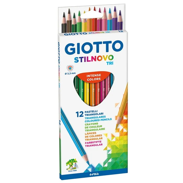 Giotto Stilnovo Tri Coloured Pencils Set of 12