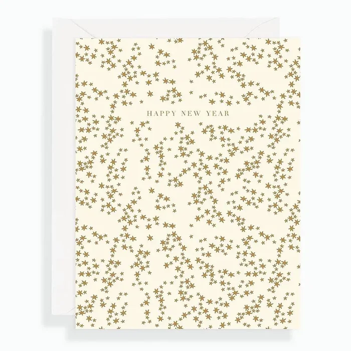 Gold Foil Stars New Year’s Card