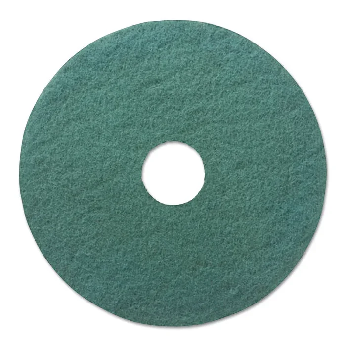 Heavy-Duty Scrubbing Floor Pads, 13″ Diameter, Green, 5/Carton