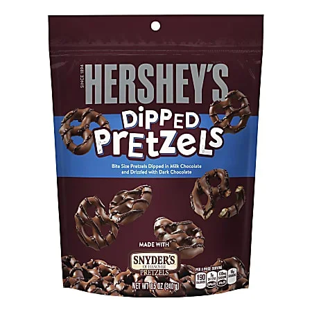 Hershey’s® Chocolate-Dipped Pretzels, 8.5 Oz, Pack Of 6 Bags