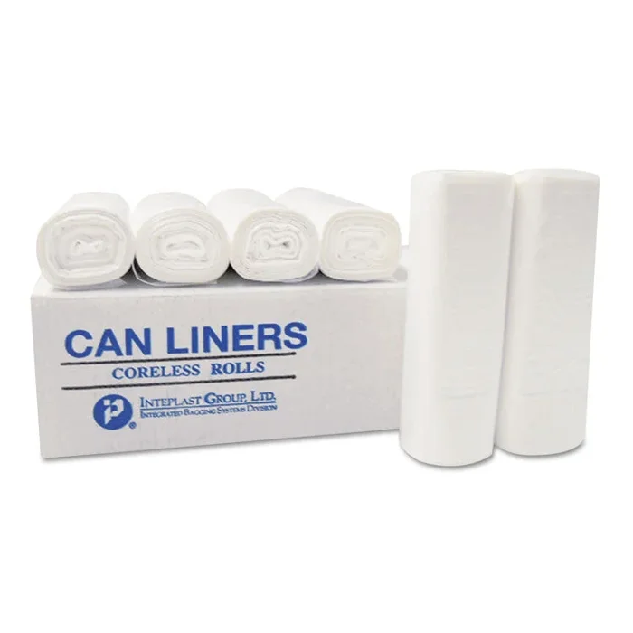 High-Density Commercial Can Liners, 7 gal, 6 mic, 20 x 22 , Clear, Perforated Roll, 50 Bags/Roll, 40 Rolls/Carton