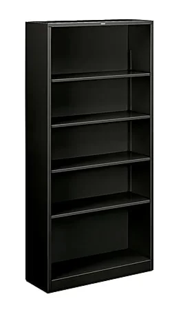 HON® Brigade® Steel Modular Shelving Bookcase, 5 Shelves, 72″H x 34-1/2″W x 12-5/8″D, Black