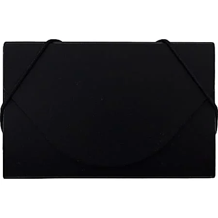 JAM Paper® Plastic Business Card Case With Round Flap, 3 1/2″ x 2 1/4″ x 1/4″, Black