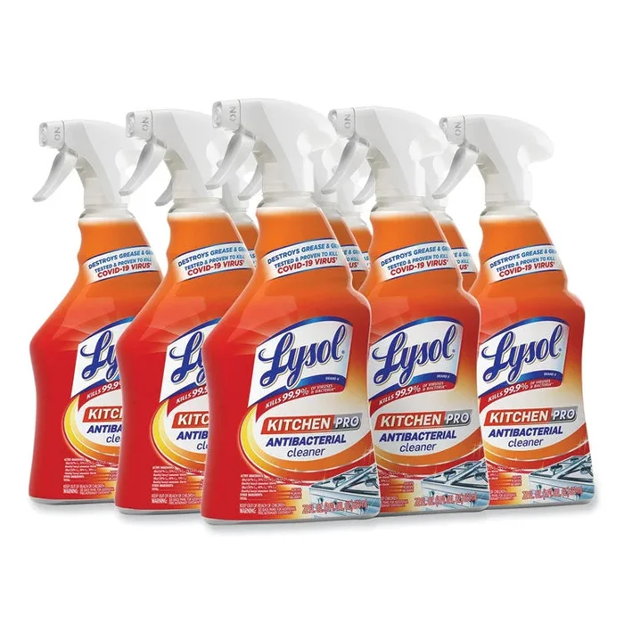 Kitchen Pro Antibacterial Cleaner, Citrus Scent, 22 oz Spray Bottle, 9/Carton