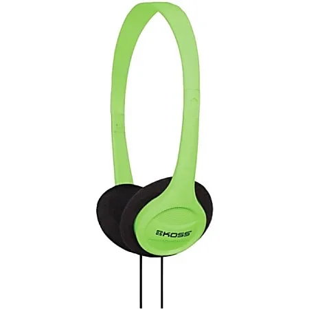 Koss KPH7 On-Ear Headphones – Stereo – Wired – 32 Ohm – 80 Hz to 18 kHz – Over-the-head – Binaural – Supra-aural – 4 ft Cable – Green – 1