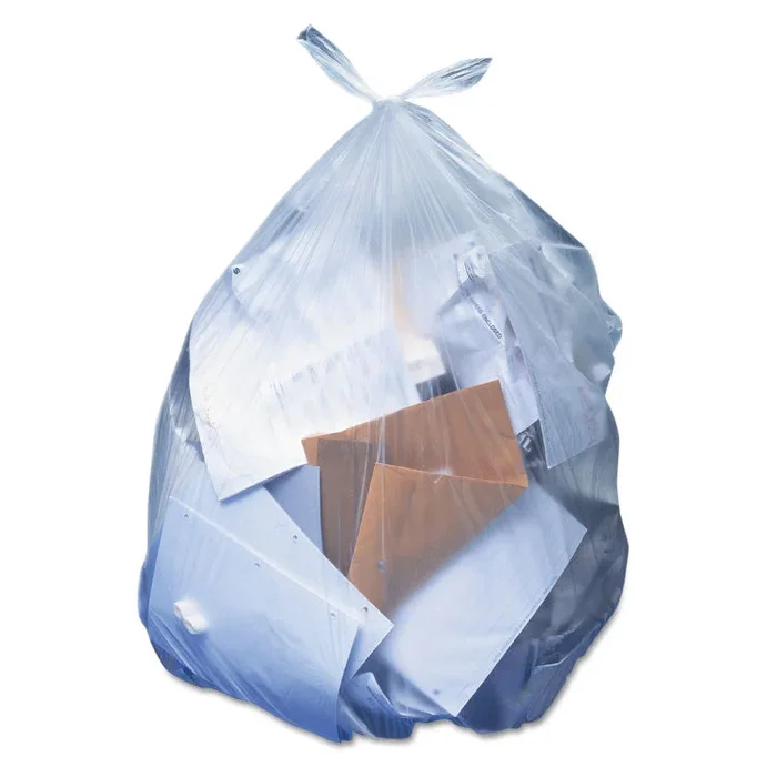 Linear Low-Density Can Liners, 60 gal, 1.1 mil, 38 x 58 , Clear, 100/Carton