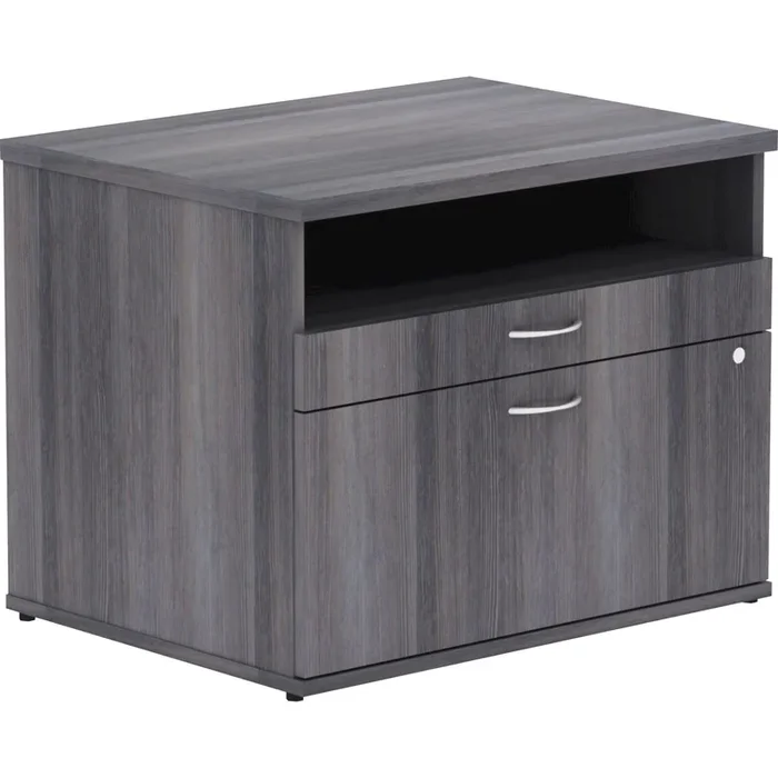 Lorell Relevance Series 2-Drawer File Cabinet Credenza w/Open Shelf – 29.5″ x 22″23.1″ – 2 x File Drawer(s) – 1 Shelve(s) – Finish: Charcoal, Laminate