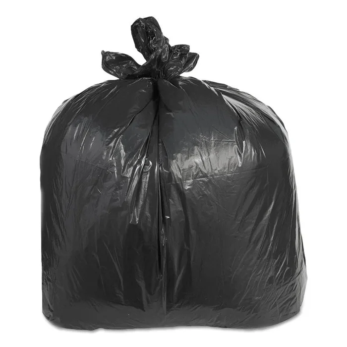 Low-Density Can Liners, 60 gal, 2.4 mil, 38 x 58 , Black, Flat Pack, 100/Carton