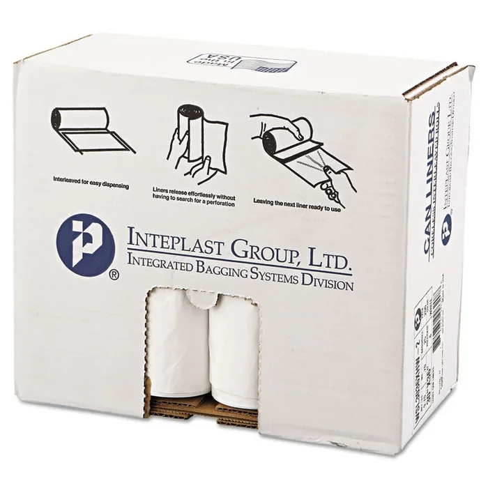 Low-Density Commercial Can Liners, 30 gal, 0.7 mil, 30 x 36 , White, Interleaved Roll, 25 Bags/Roll, 8 Rolls/Carton
