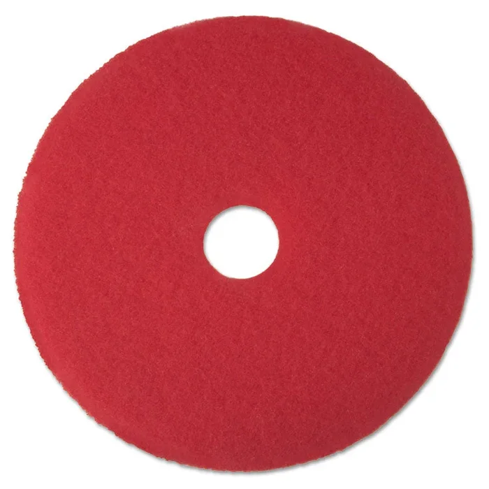 Low-Speed Buffer Floor Pads 5100, 12″ Diameter, Red, 5/Carton