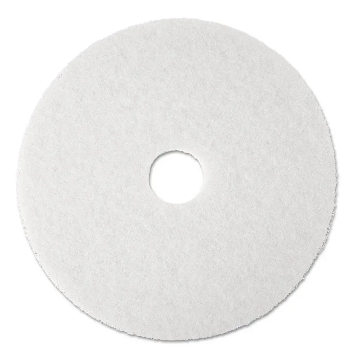 Low-Speed Super Polishing Floor Pads 4100, 19″ Diameter, White, 5/Carton