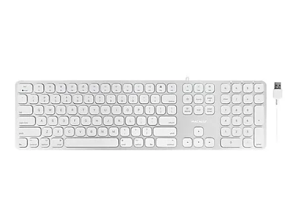 Macally MLUXKEYA – Keyboard – USB – key switch: Scissor-Key – silver