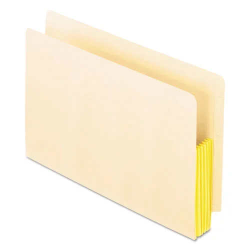 Manila Drop Front Shelf File Pockets With Rip-proof-tape Gusset Top, 5.25″ Expansion, Legal Size, Manila, 10/box
