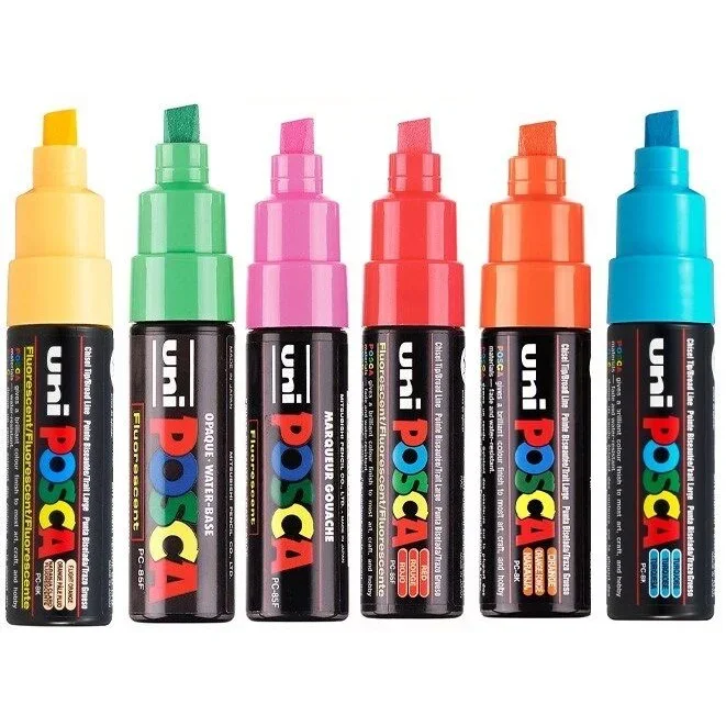 Marcadores de pintura acrílica POSCA, PC-8K anchos