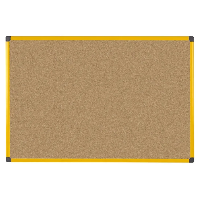 MasterVIsion Industrial Ultrabrite Cork Bulletin Board, 40″ x 60″, Yellow Frame