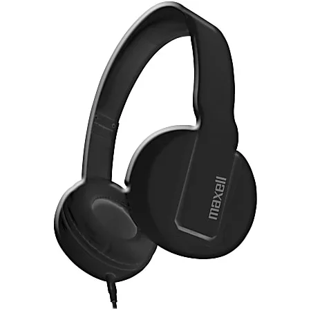 Maxell Solid2 Headphones w/ Mic – Stereo – Mini-phone (3.5mm) – Wired – Over-the-head, On-ear – Binaural – Circumaural – Black
